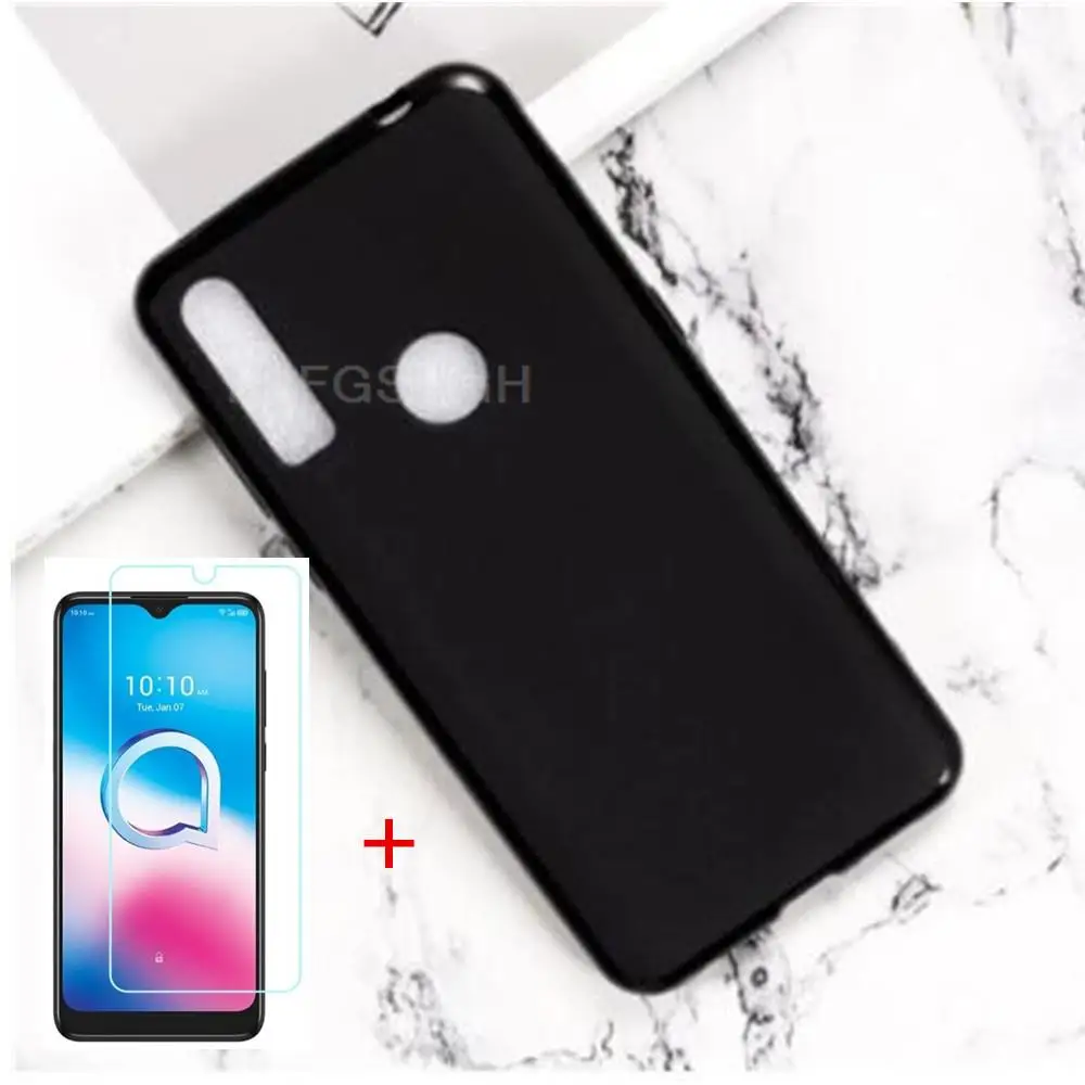 Anti-knock Weiche TPU Telefon Fall Für TCL A1 Alpha 20 20 + Alpha20 Plus 5029Y Silikon Abdeckung Stoßstange gehärtetem Glas