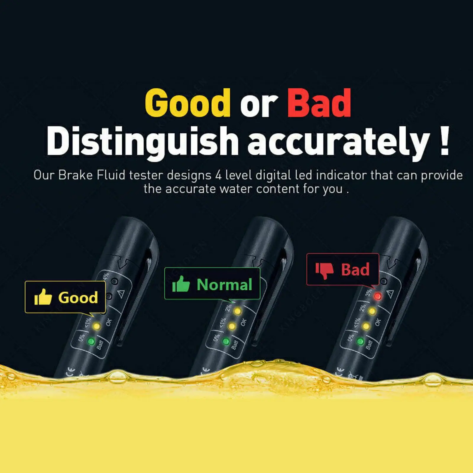 

Автоматическое тестирование жидкости, тестер тормозной жидкости, ручка для DOT3/DOT4, 5 светодиодных индикаторов, анализ тормозного масла, проверка качества, автомобильные аксессуары