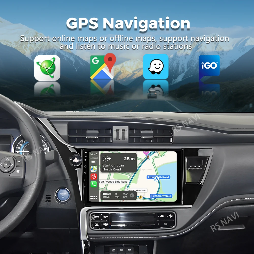 Android 16 For Toyota Corolla 11 Auris LHD 2017 - 2019 2K QLED Android Car Radio Multimedia Video Player GPS Stereo CarPlay