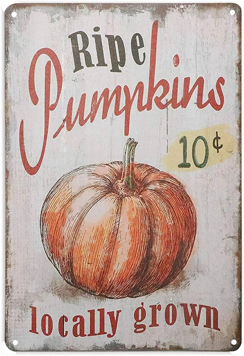 Vintage Metal Tin Signs Funny 10 Cent Ripe Pumpkins Locally Grown Retro Vintage Kitchen Alumnium Signs Farm Decorative Country I