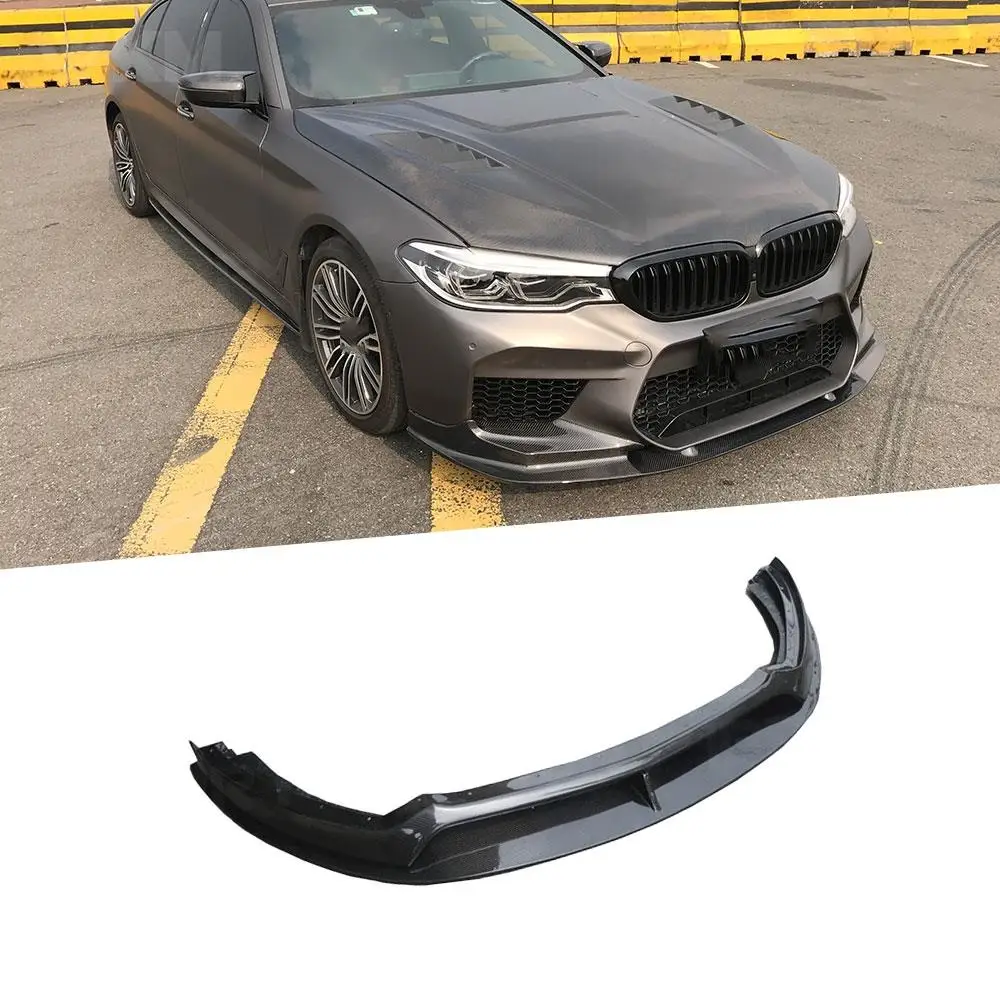 Dry Carbon Fiber Front Lip Spoiler Splitters For BMW 5 Series F90 M5 Original Bumper 2018 2019 3D Style FRP Head Bumper Guard