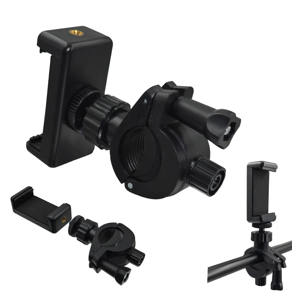 

Handlebar Mount Clamp Bracket with Phone Holder Clip for Live Broadcast Video Shooting Makeup Selfie Vlog Recording