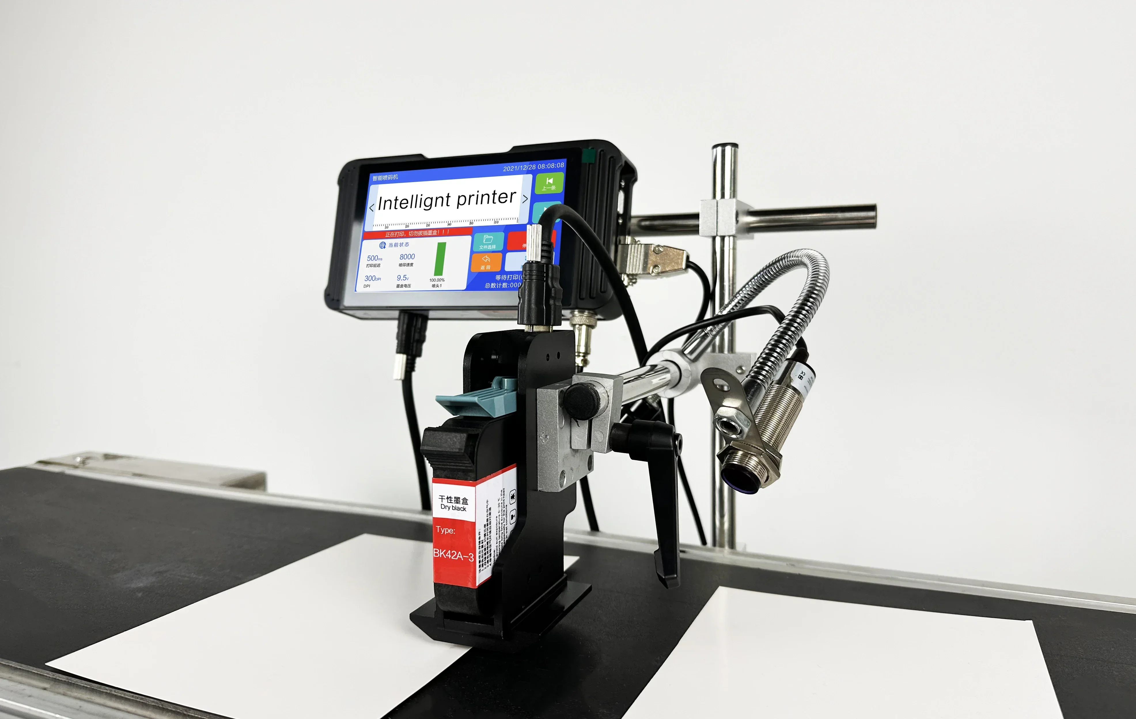 TIJ Thermal Inkjet Code Printer with Conveyor Belt Online Expiry Date Coder for Bag Packaging Printing