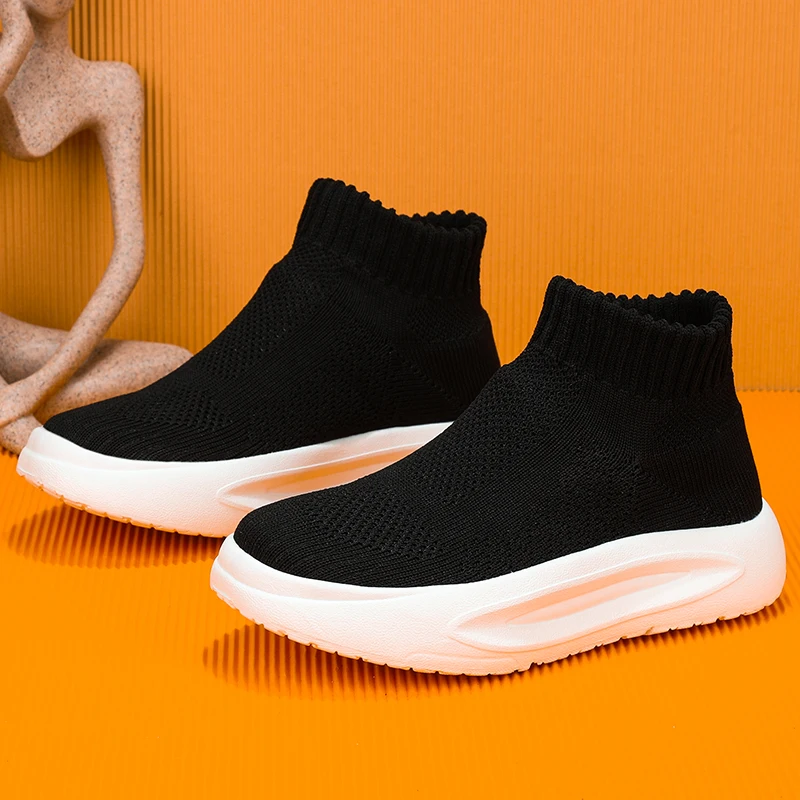 

Girls Walking Shoes High-top Summer Lightweight Mesh Breathable Casual Running Shoes EVA Soft Sole Trendy Sneakers for Kids