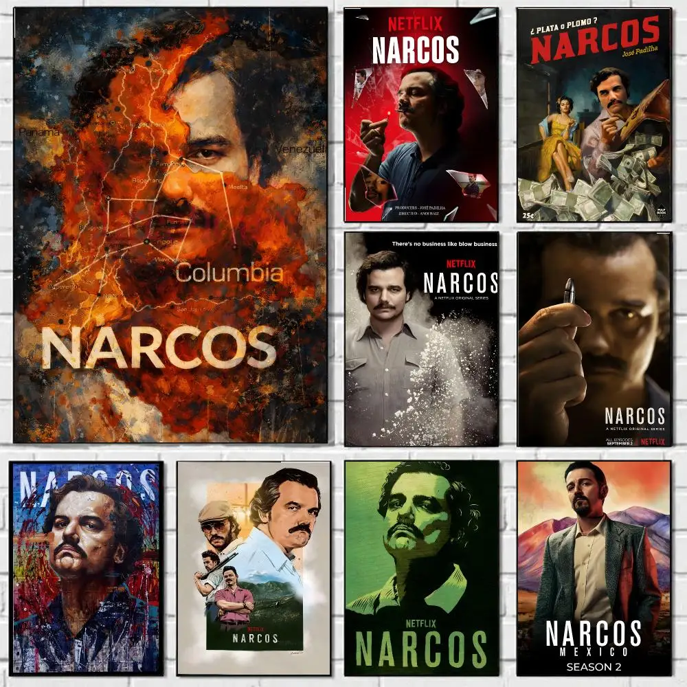 Narcos Poster Stickers Mural Painting Self-Adhesive Decor For Bedroom Living Room Home HD Wall Decals Gift