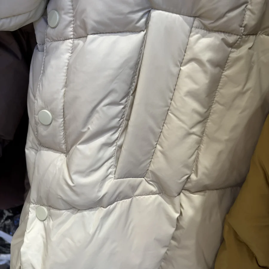 Schinteon Women Down Jacket Casual Loose Over Size Warm Autumn Winter Outwear White Duck Down with Hood Fashion Maternity Coat