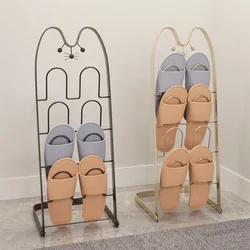 Creative Simple Iron Cat Shoe Rack Slipper Storage Holder Organizer Drainage Drying for Living Room Bathroom Space Saving Shelf