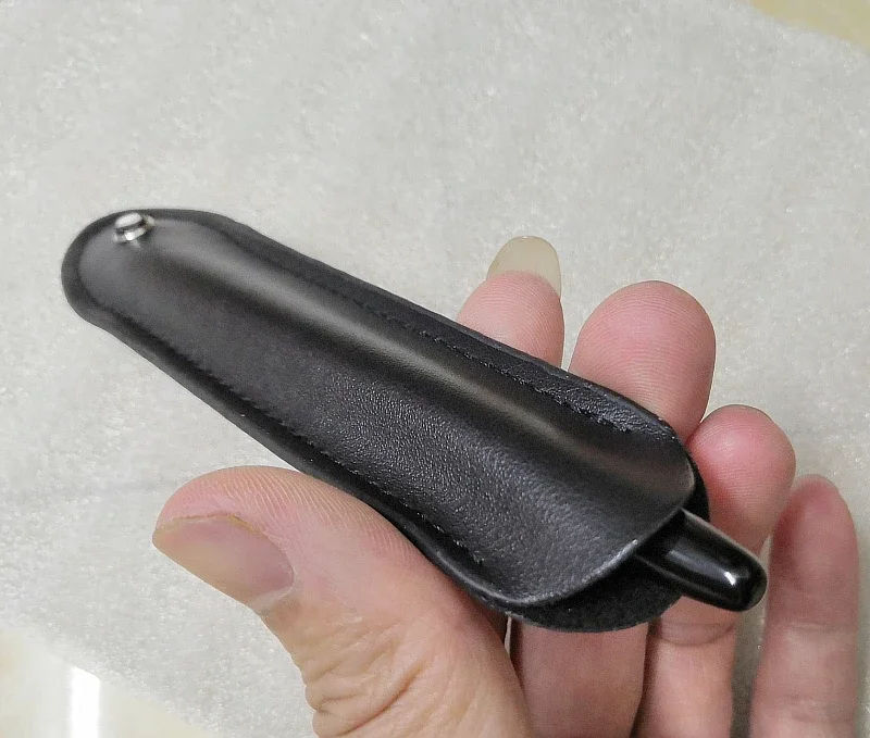 Promotion price MB Black PU Leather Pen Bag high quality pencil case for single pen