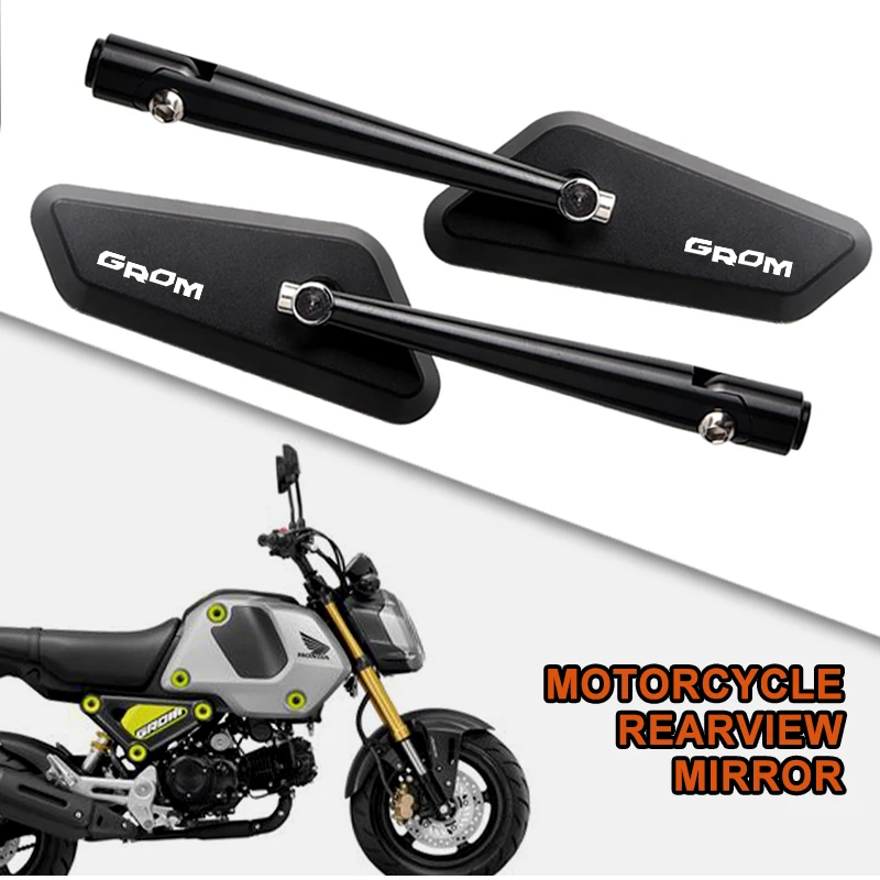 2Pcs/Pair Aluminum Motorcycle Rearview Mirror small Back Side Convex Mirror For Honda CB750 CBR Grom CT125 MSX NC750X CB600F 900