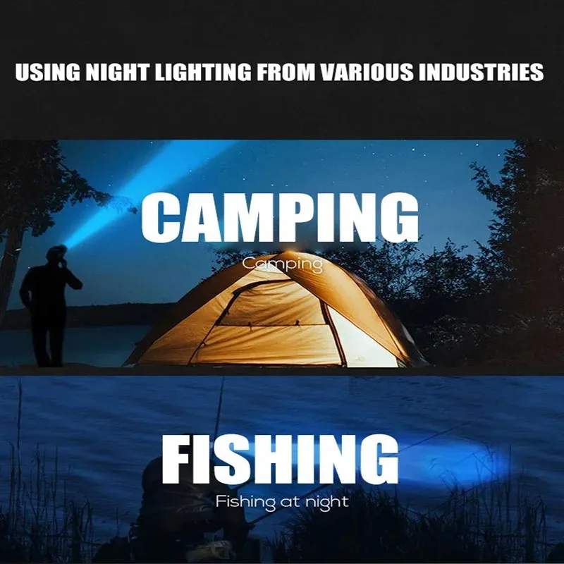 5 LED Flashlight Rechargeable with Built in Lithium Battery Strong Head Light Camping Adventure Fishing Cycling Headlamp