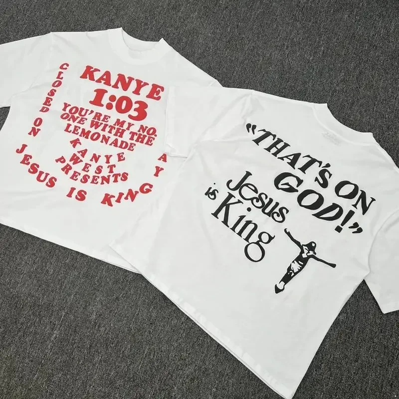 CPFM Jesus Is King Co-name Limited New Album Letter Print Short Sleeve High Quality Cotton Men and Women Graphic T Shirts