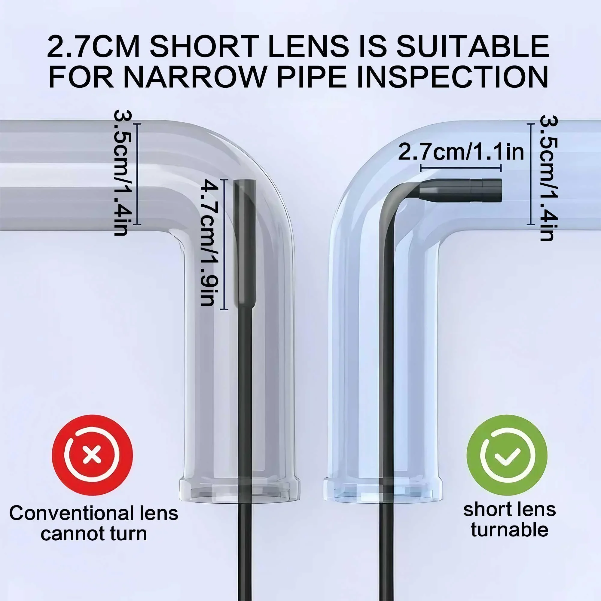 1080P HD WiFi Endoscópio 43 Polegadas Display 1 5 10m Cabo Cabeça Dupla 2600mAh para Inspeção Automática de Tubos Elétricos