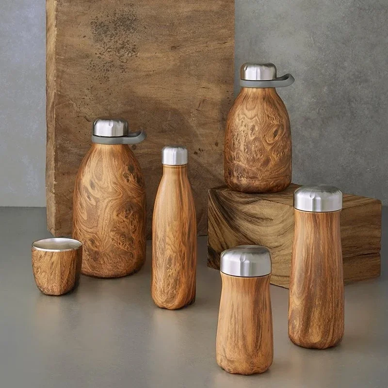 

Wood grain, series, thermos cup, high value, large capacity, gift, stainless steel.