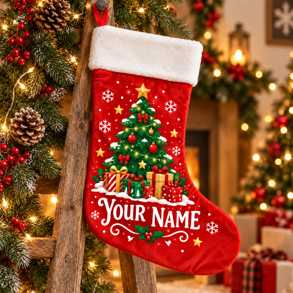 Personalized Name Christmas St - Christmas Stocking Hanging ulasan dan harga
