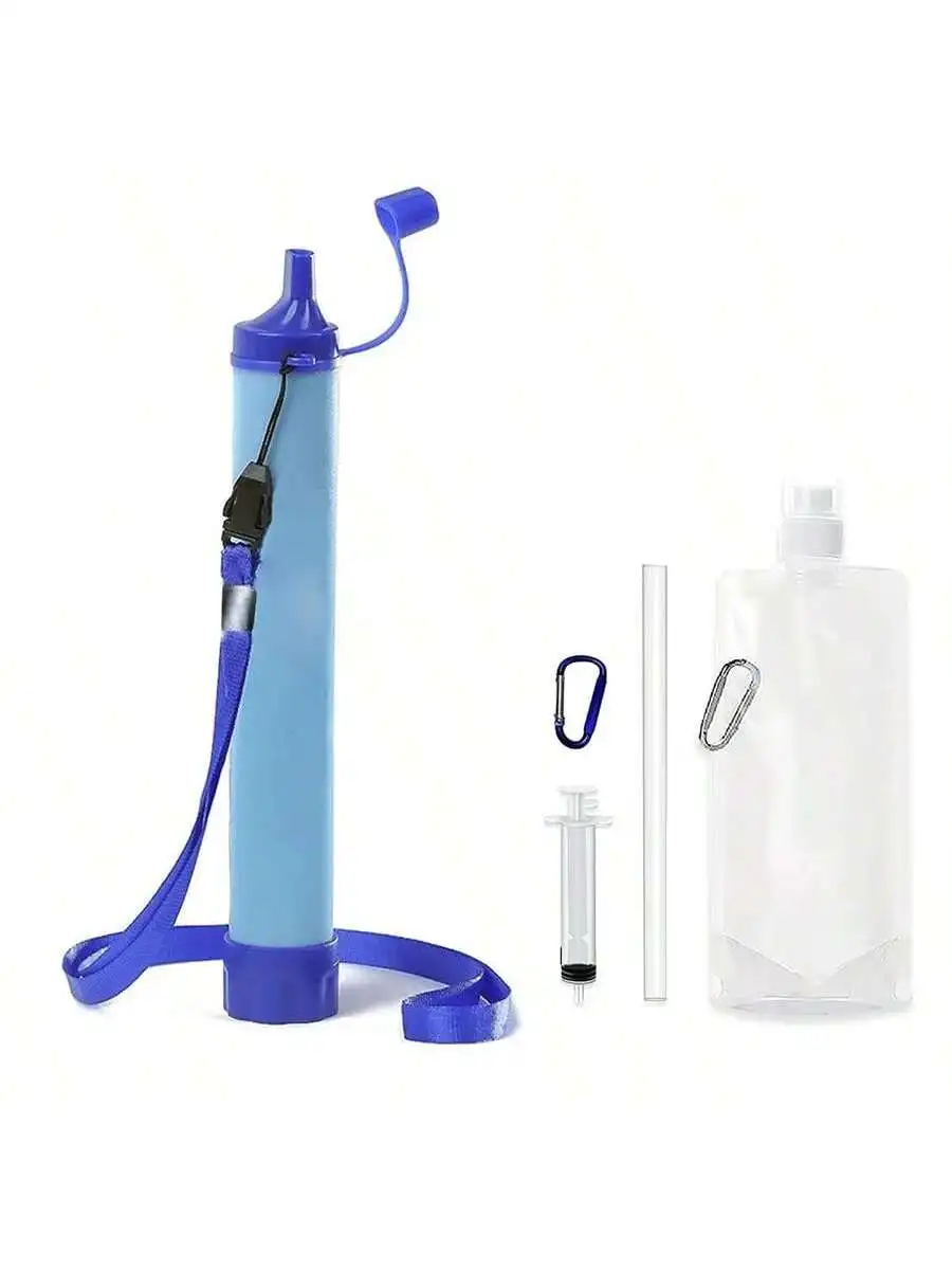 1pcs Portable Water Purifier, Emergency Rescue Straw, Camping and Hiking Purification System