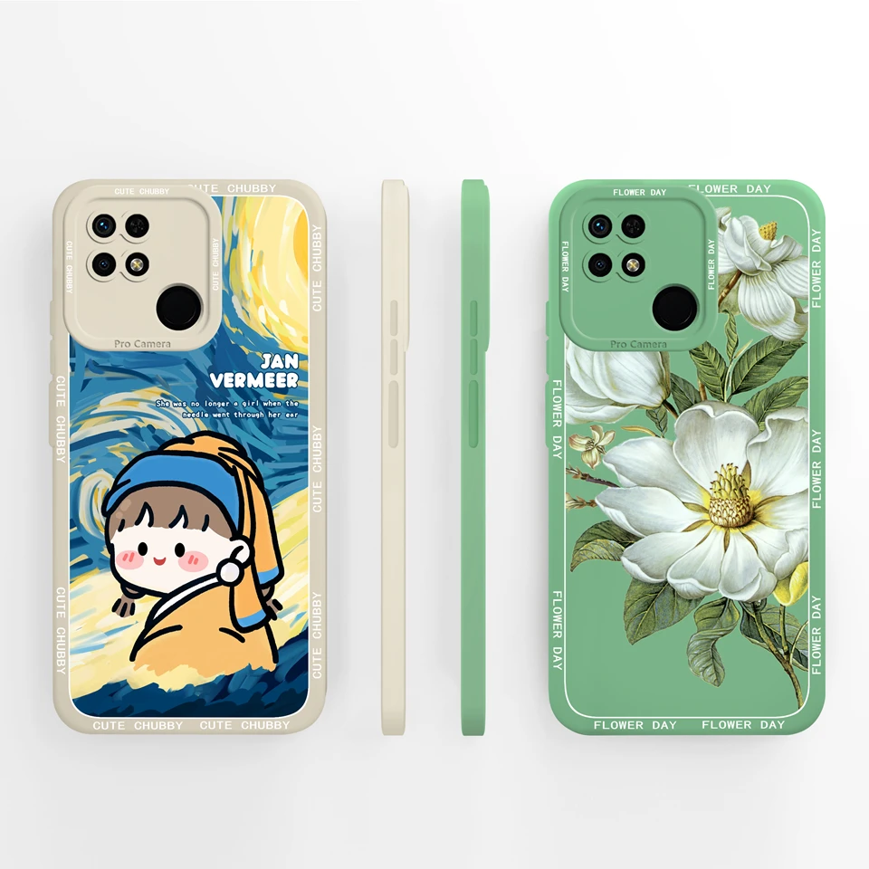 กรณีสําหรับ Xiaomi Redmi 10C Love Heart ดอกไม้ Liquid ทนทานกันกระแทกคุณภาพสูงนุ่มปกหลังสําหรับ redmi 10c Redmi10C coque