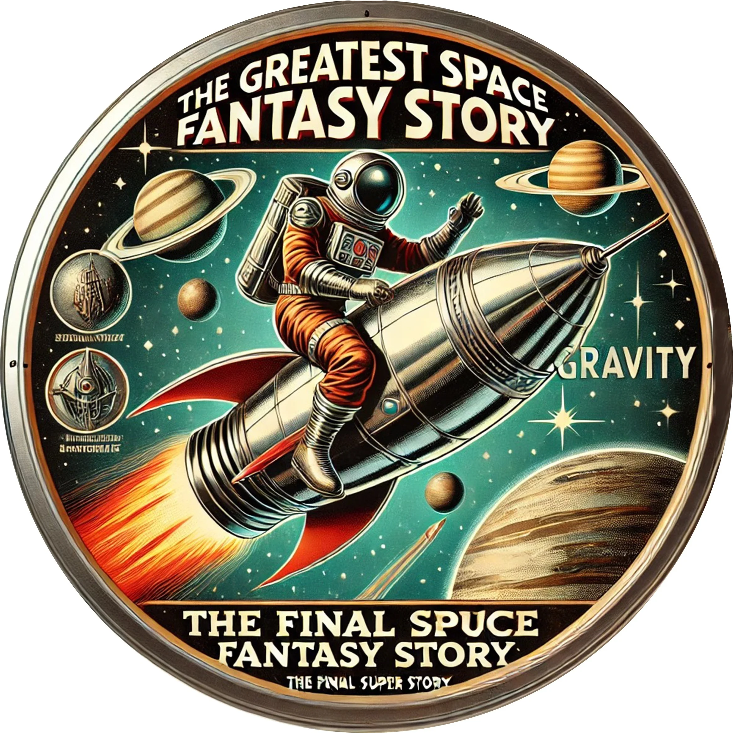 1pc Retro Aluminum Space-Themed Foil Carving Plaque, Durable Wall & Window Hanging Decor for Home, Bar, Kitchen, Garden, view 3
