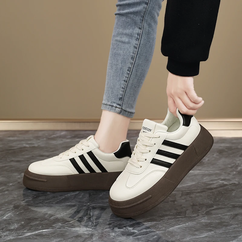 

Women Shoes 2025 New Autumn Trendy Brand Torre Female Thick Sole Increased Casual Flow Reflective Sports Running Trendy Shoes