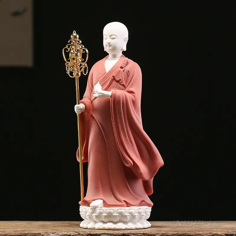 Imagem -03 - Estilo Clássico Chinês Exibição Criativa do Rei Tibetano Figura Porcelana Branca Buda Estátua Decoração de Bodhisattva de pé