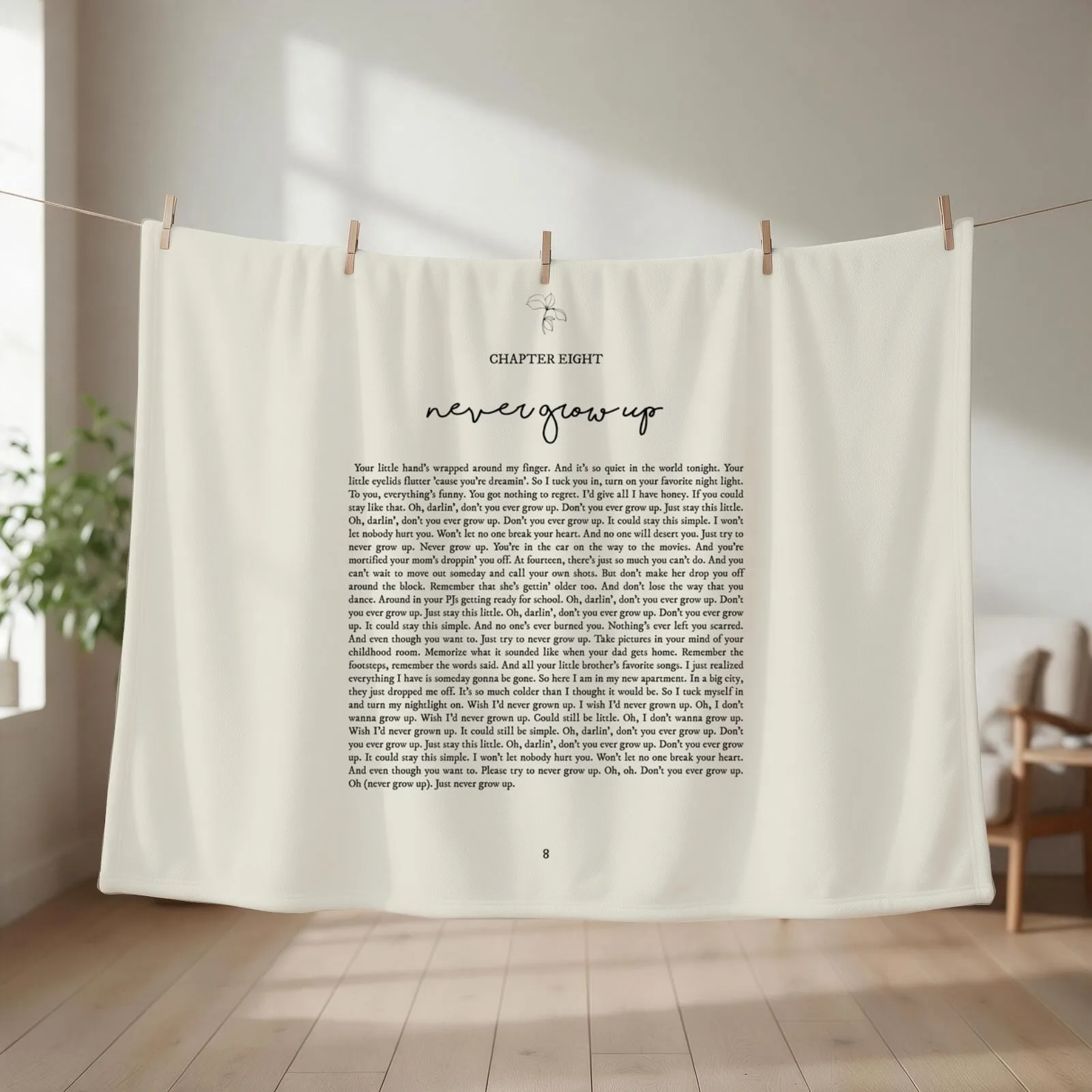 Never Grow Up Lyrics Throw Blanket Decorative Sofas Blankets For Baby Travel Nap Blankets