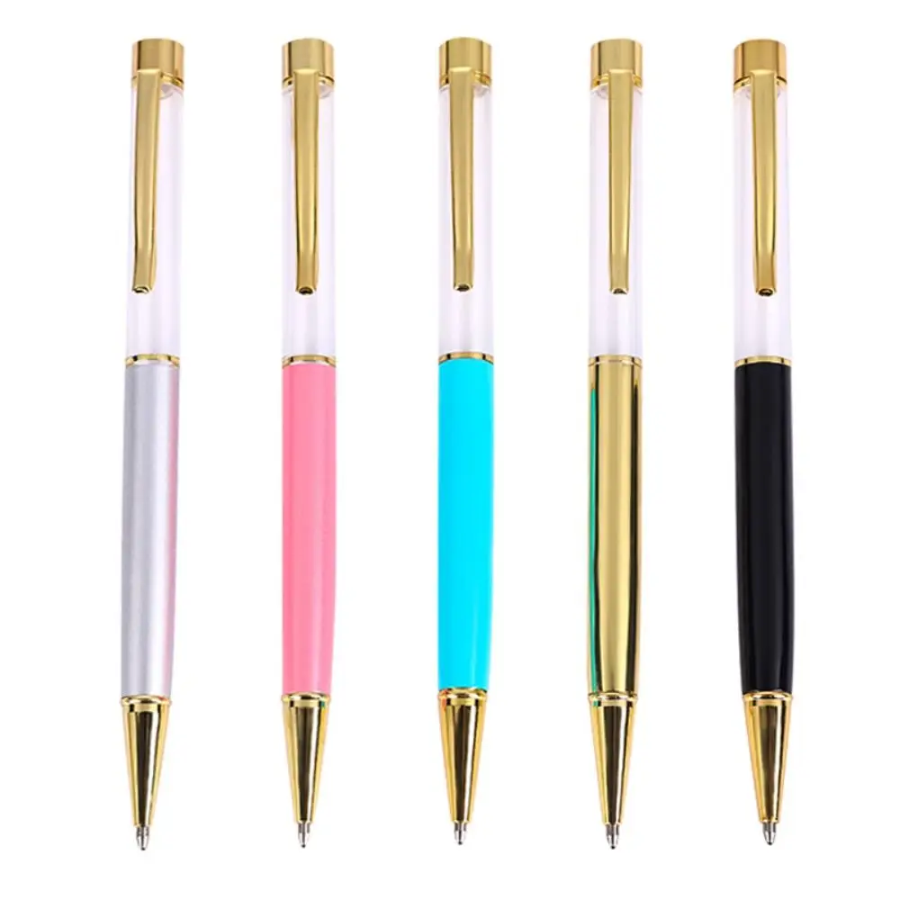 1mm Neutral Gel Pens DIY Metal Self-filling Hollow Black Ink Writing Smoothly Quick-Drying Colorful Quicksand Gold Powder