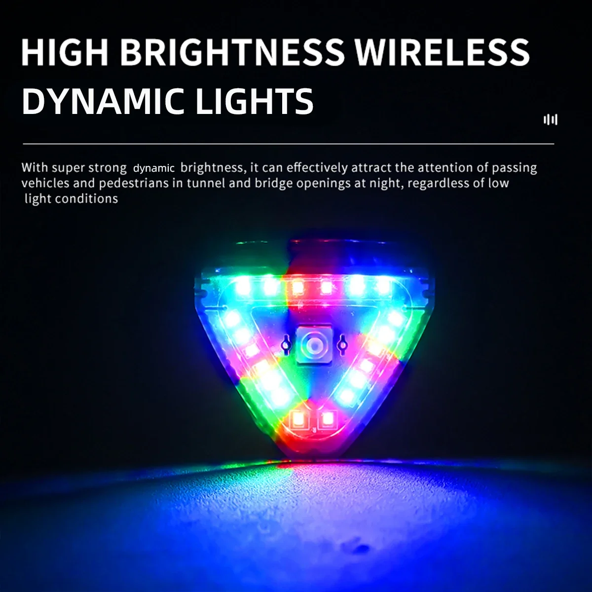1/2in1 Motorcycle LED Tail Light Warning Fash Strobe Light Solar Charging Signal Lamp USB 6 Modes Colorful For Car UTV ATV JEEP