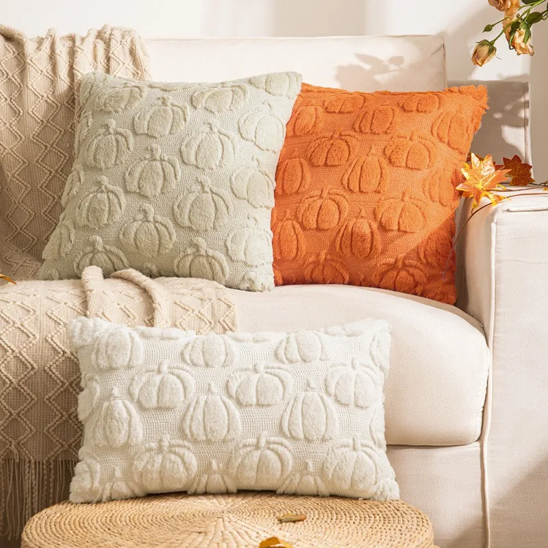 2025 Zucca Peluche Coperture per Cuscini Soggiorno Divano Ricamato Artigianato Divano Federa per Cuscini Cuscino Testa del Letto Coperture per Cuscini Decor
