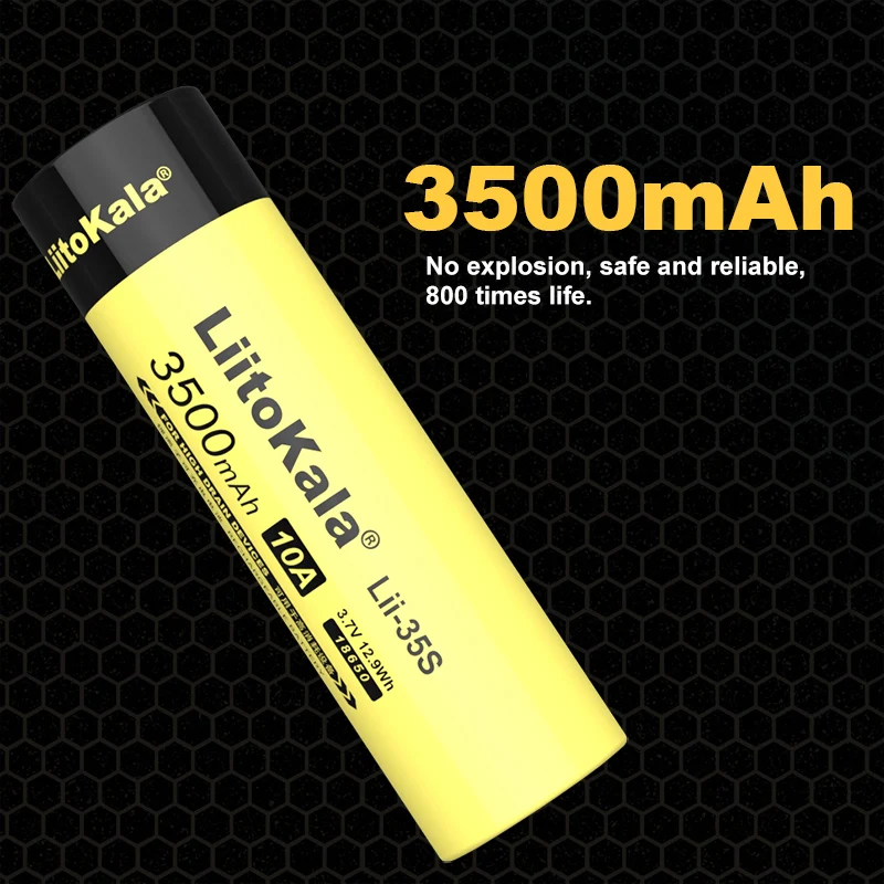 New LiitoKala Lii-35S 18650 Battery 3.7V Lii-ion 3500mA 10A Power battery For high drain devices 1-6PCS