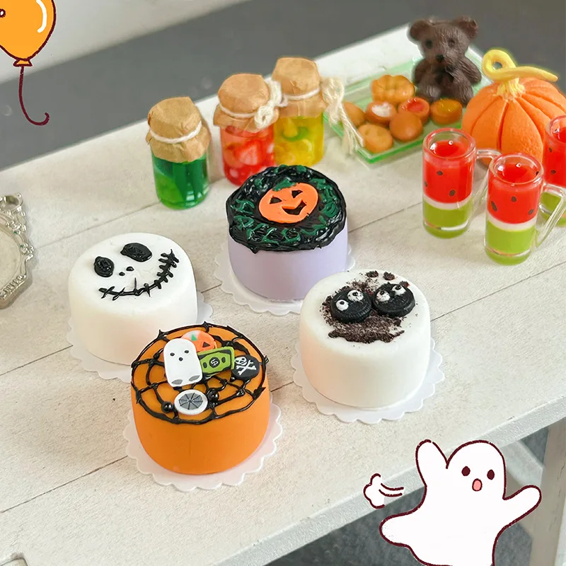 Jouets miniatures de gâteaux aux fruits 1:12, modèle de maison de poupée, accessoires de Simulation, scène d'halloween, série de gâteaux, accessoires de photographie, décoration