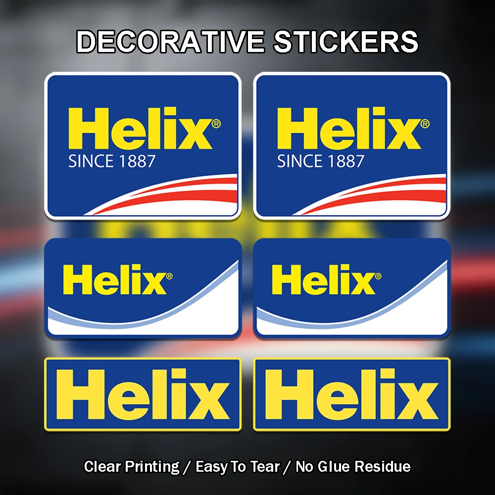 Helix Logo Vinyl Stickers Set Classic Retro Decal Waterproof Self-adhesive for Laptop Pencil Case Toolbox Smooth Surface Decor
