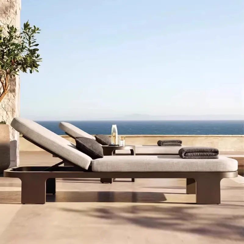 

Outdoor Sofa Exit Aluminum Alloy Courtyard Villa Hotel Outdoor Solid Wood Rain And Sun Protection Garden Terrace Furniture