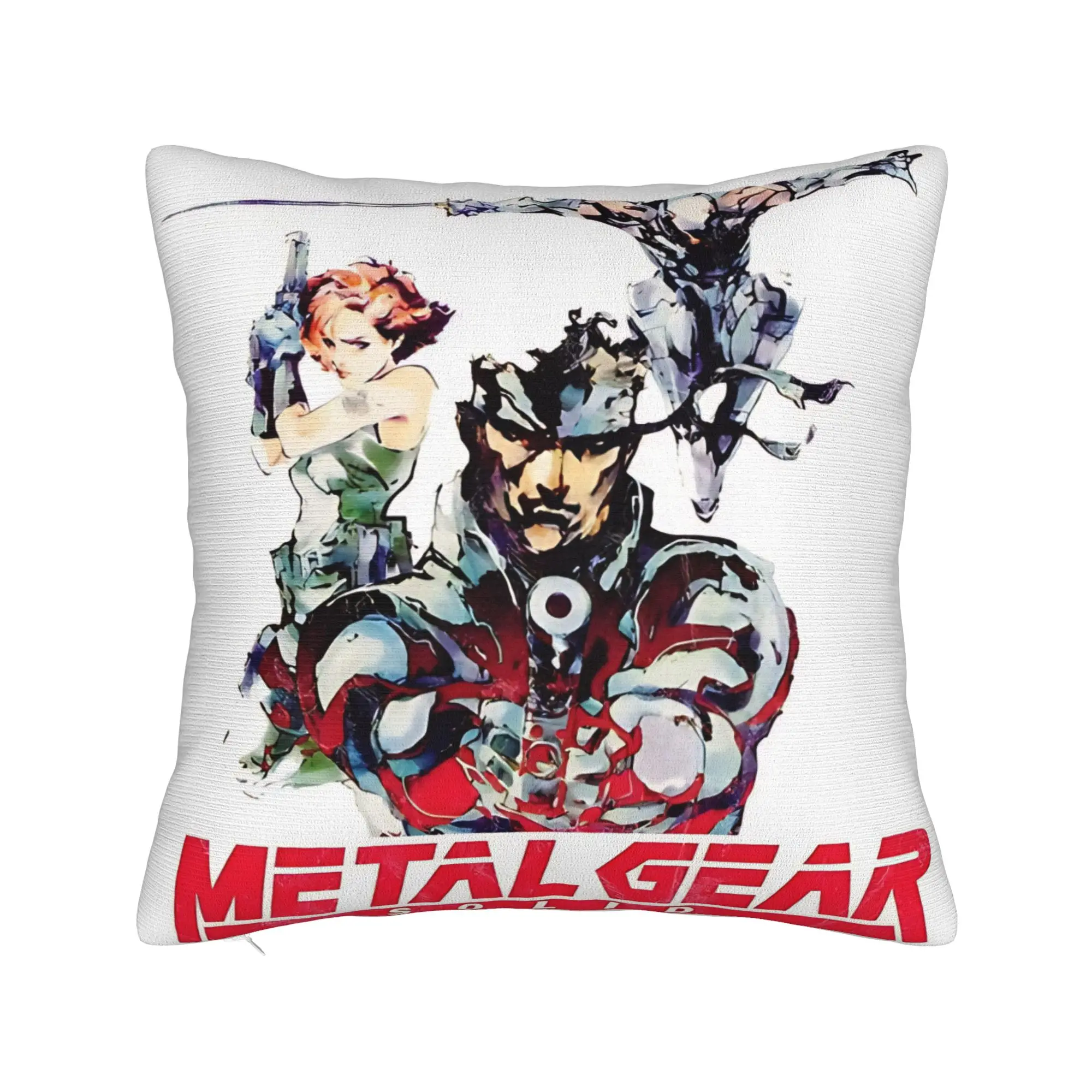 Pillow Case Metal Gear Solid MGS Game Square  Pillow Cover For Office Car Home Decor Funny Pillowcases