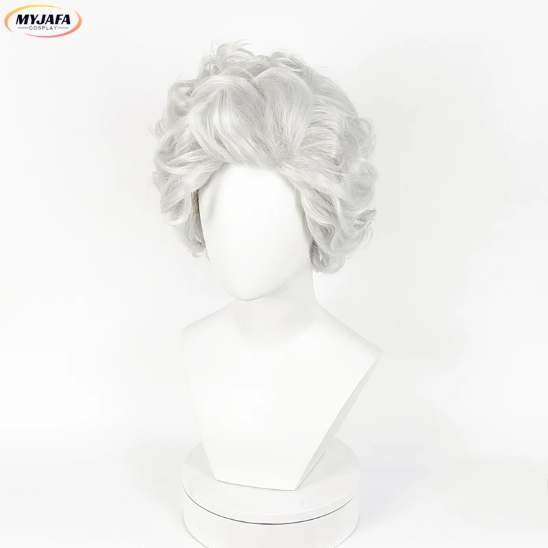 Astarion Cosplay Wig Baldur's Gate3 Vampire Wig High Quality Slivery Curly Heat Resistant Hair Anime Cosplay Wigs + Wig Cap