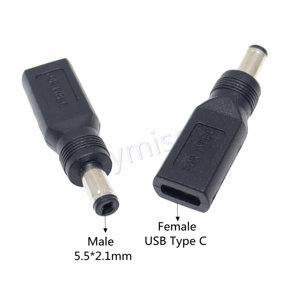 USB 3.1 typ C USB C żeńskie gniazdo do 5,5x2,5 mm / 5,5 mm * 2,1 mm wtyk męski zasilacz prądu stałego złącze adaptera — zdjęcie 3
