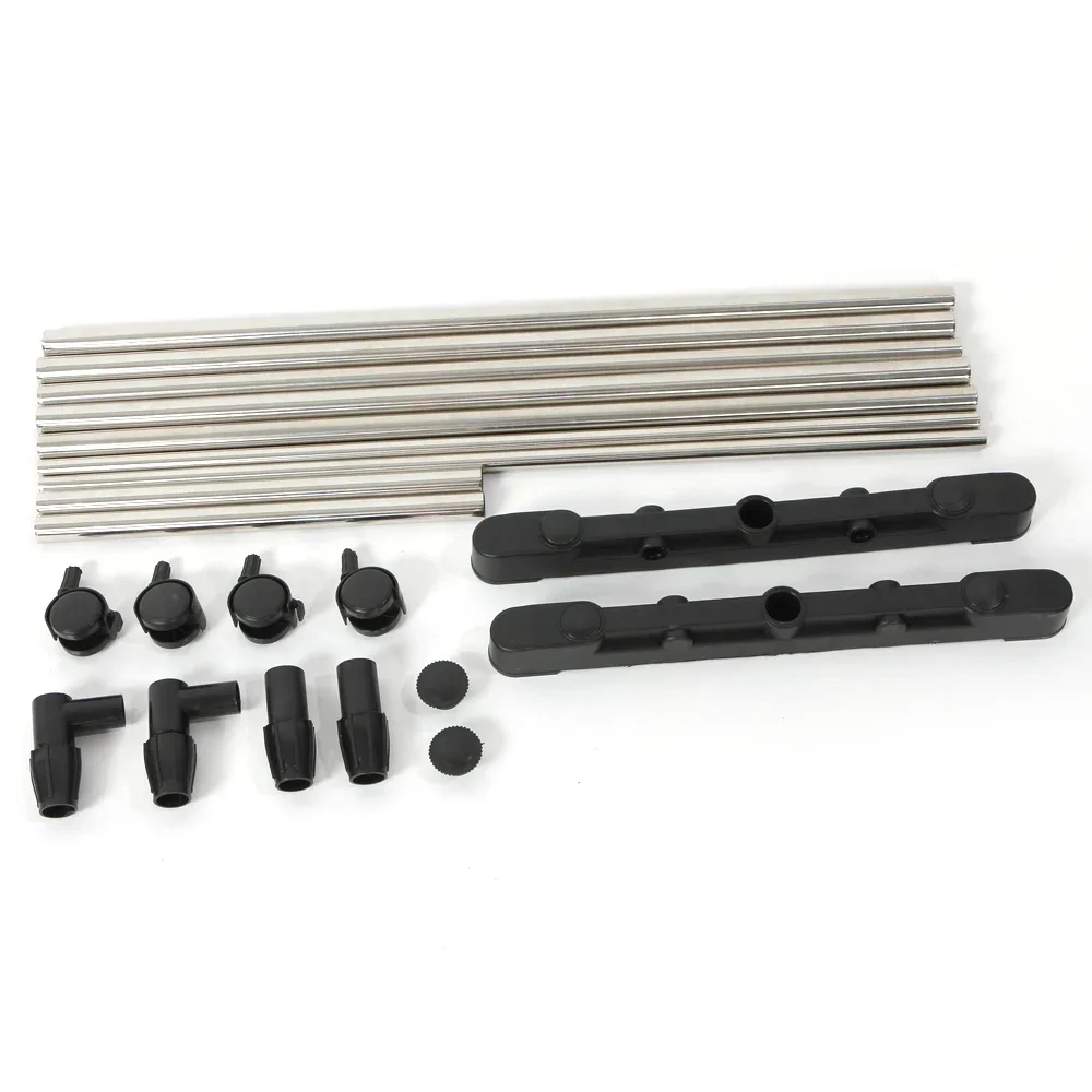 رف ملابس بحامل قابل للتمدد عموديًا مع رف أحذية فضي #2