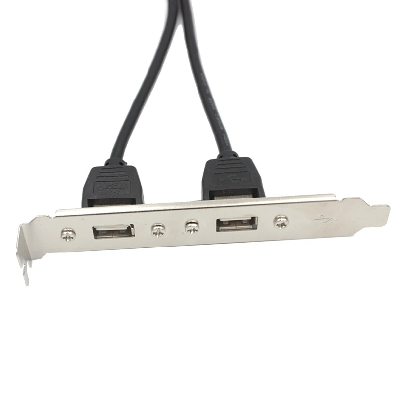 2 Port USB 2.0 Motherboard Rear Panel Expansion Bracket to IDC 9 Pin Motherboard USB Cable Host Adapter