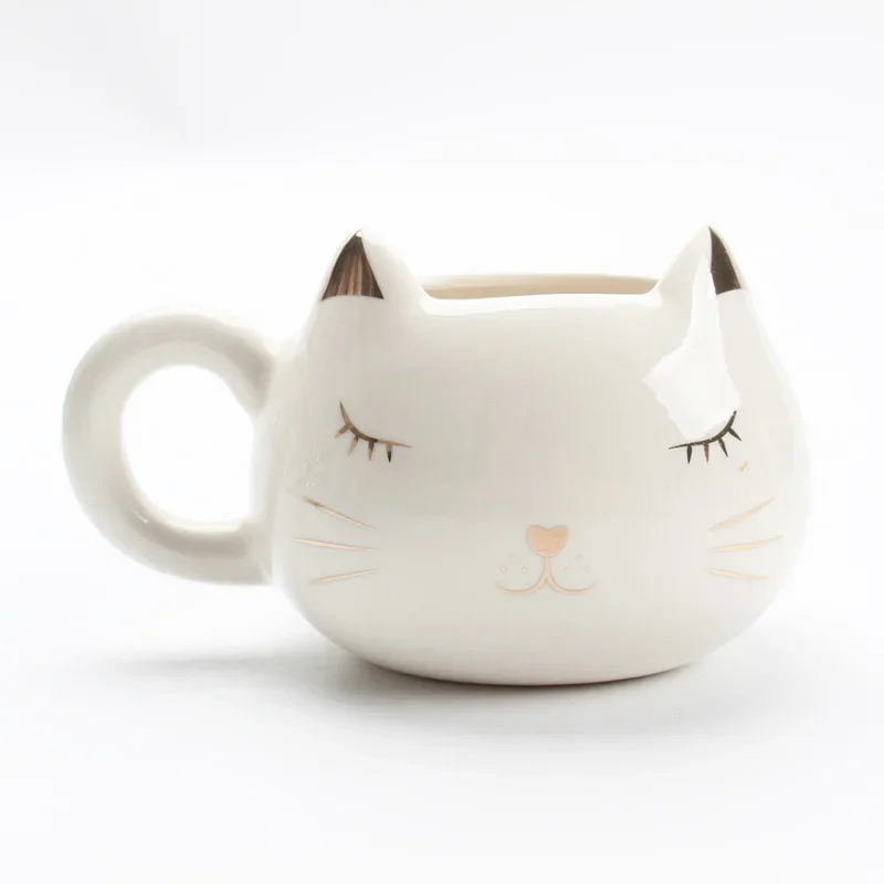 Nordic Style Ceramic Cup Daily Use Mug Animal Alpaca  Cat  Panda  Special-shaped Cup Leisure Birthday Gift Water Cup Craft Gift