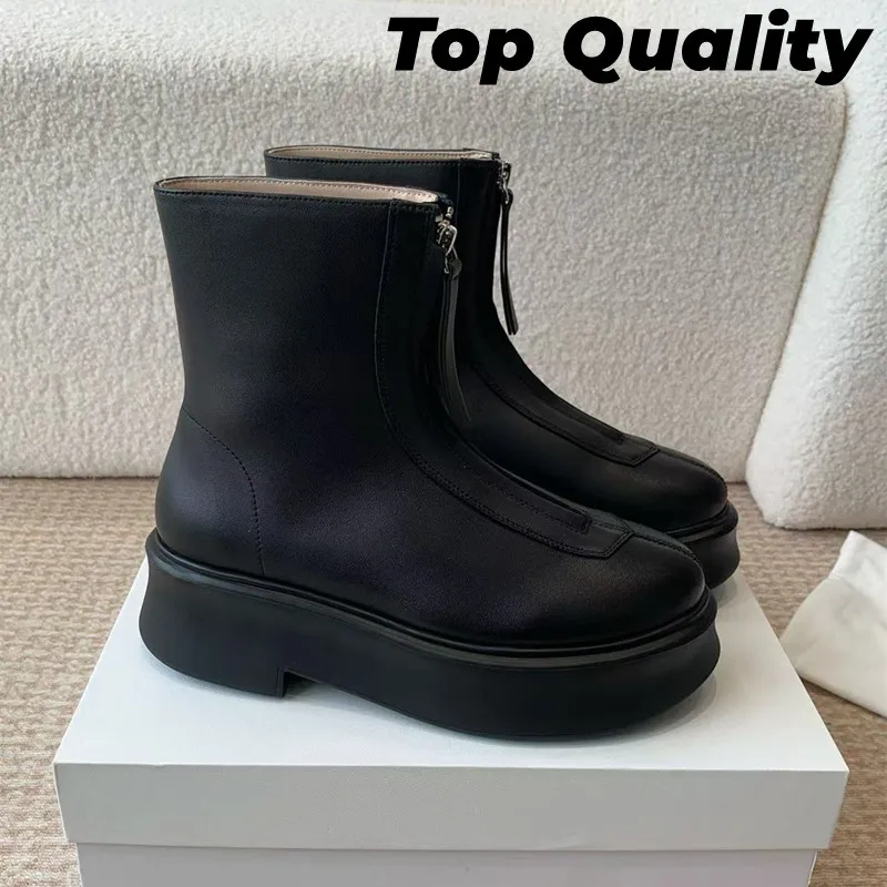 Women's niche simple solid color zipper open wedge heel boots women's leather elastic short boots