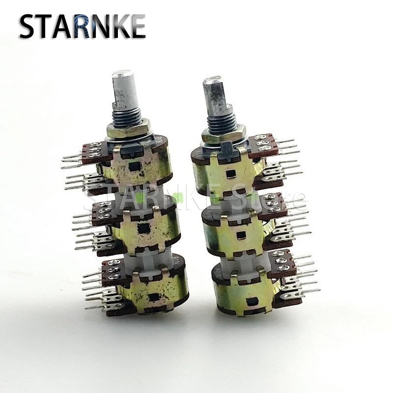 2PCS 16-type 6-link B10K Fever Amplifier Audio multi-channel High And Low Gain Volume potentiometer, Handle Length 15MM