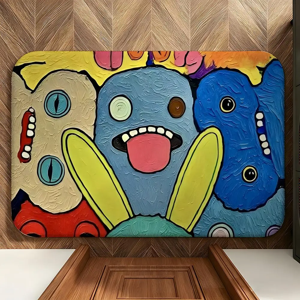Toy F-Fuggler Bodenmatte, weicher Flanell-Eingangsbereich-Fußteppich, rutschfest, saugfähig, für Badezimmer und Schlafzimmer – Detail 3