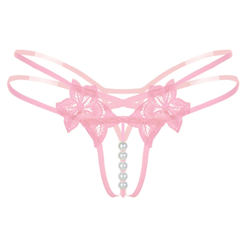 ملابس داخلية نسائية مثيرة على شكل حرف T ملابس داخلية نسائية على شكل حرف T من الخلف ملابس داخلية لؤلؤية من الدانتيل ثونغ ملابس نسائية حميمة بدون حمالات على شكل حرف G مفتوحة المنشعب