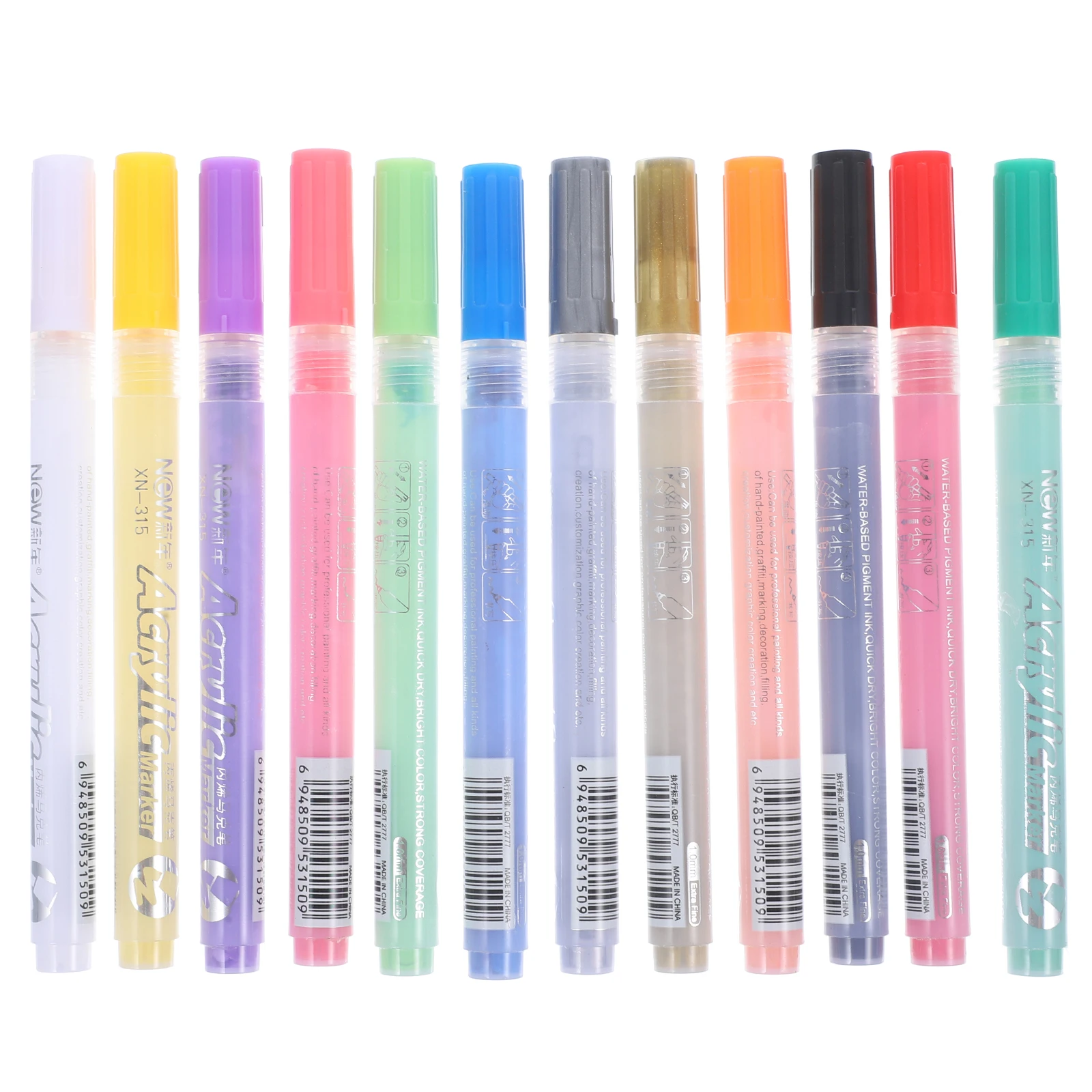 

12 Pcs Paint Graffiti Markers Quick Dry Painting Pens Propylene Student Drawing