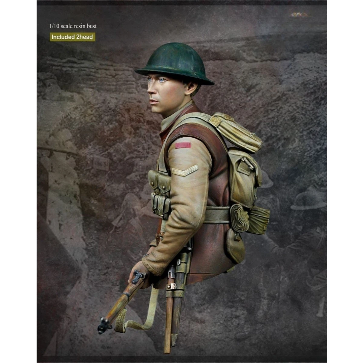 1/10 เรซิ่น Unpainted Model Kit, ธีมทหาร, หน้าอก WW1 กองทัพอังกฤษประกอบและ Unpainted GK, 1529X