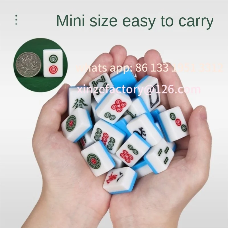 Customizable Outdoor Portable Mahjong Travel Folding Mahjong Table Set Handheld Solid Wood Travel Dormitory Folding Small Mahjon