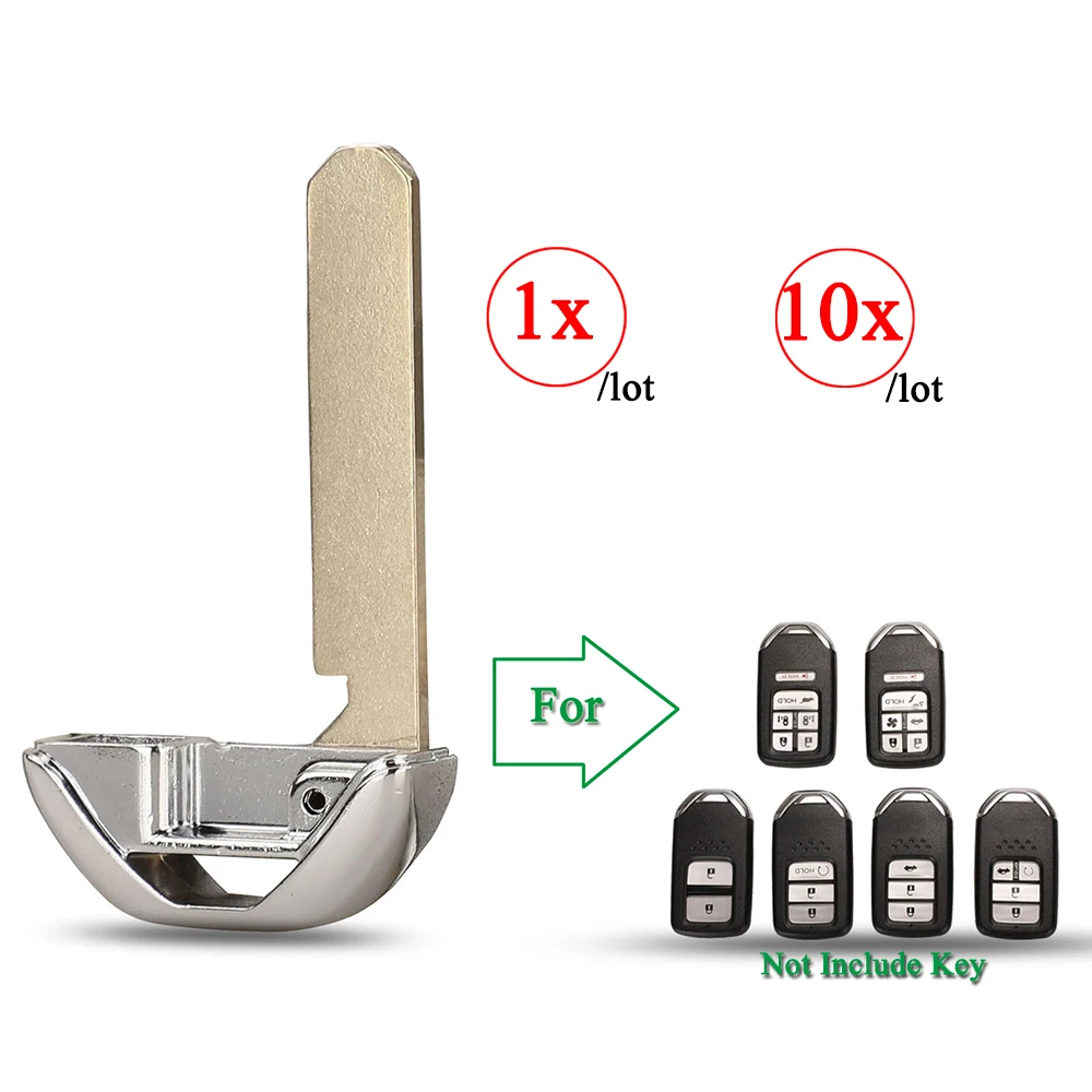 Jingyuqin 1/10pcs Smart Car Key Blade Fob For Honda Accord Odysee Civic HR-V 2016-2018 Emergency Insert Replacement