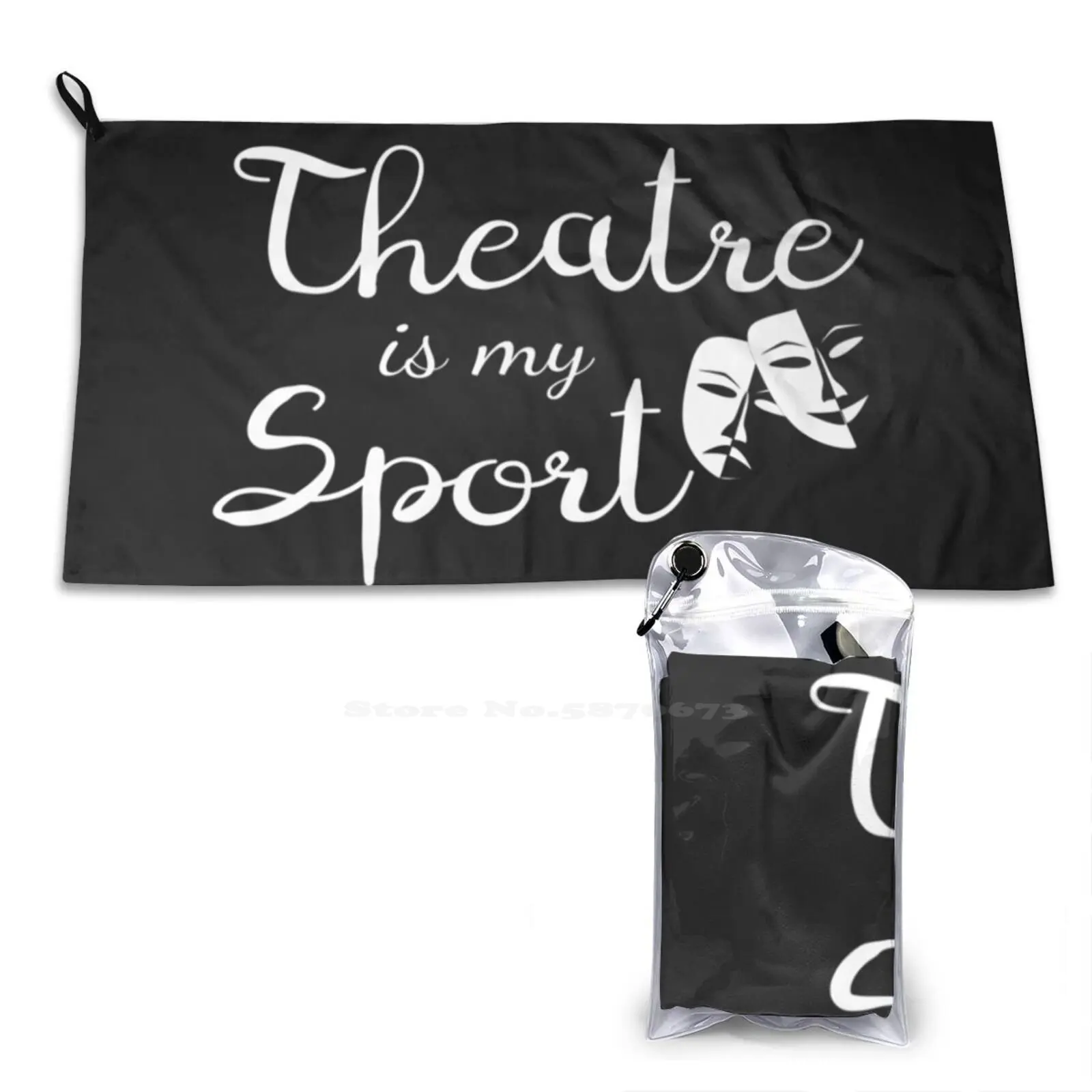 Theatre Is My Sport | Funny Theatre Lover Gift Soft Microfiber Fabric Travel Towel Theater Theatre Lover Theatre Enthusiast