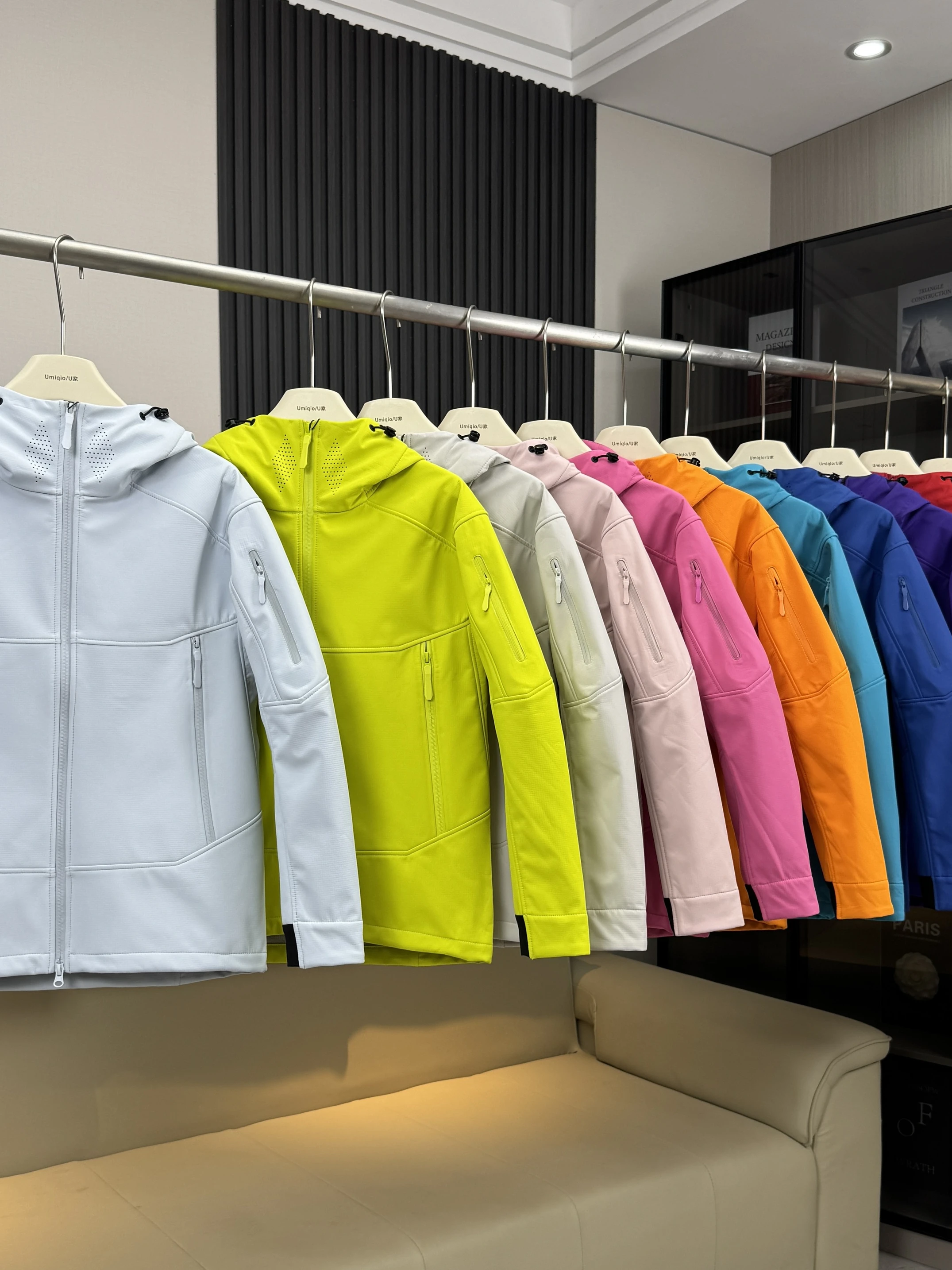 Chaqueta Impermeable y Cortavientos con Forro Polar para Parejas, Ropa de Escalada, Chaqueta Hoada de Manga Larga con Capucha
