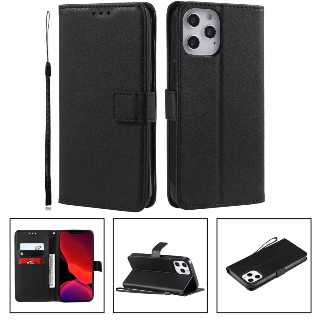 

Leather Flip Wallet Case For iPhone 11 12 Pro Max 12 Mini X XS Max XR 6 6S 7 8 Plus SE 2020 5 SE 5 Stand Funda Protect Cover