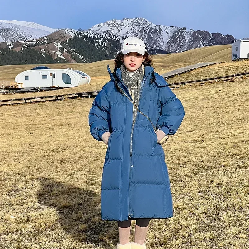 

Thicken Long Coat Women 2025 Winter Turtleneck Long Sleeve Loose Midi Female Jacket Fashion Street Zipper Solid Lady Parka Coats