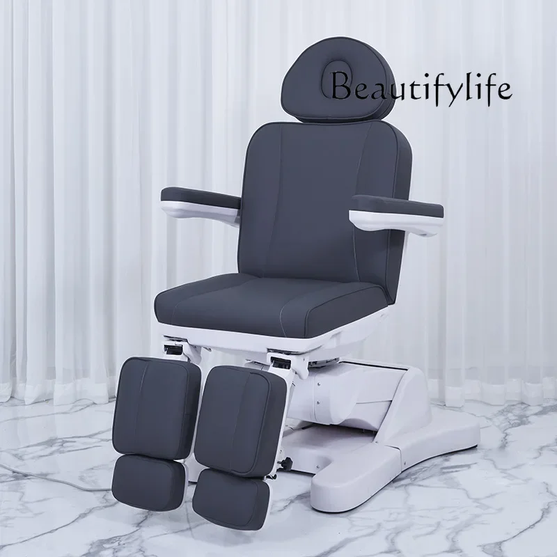

Electric multifunctional beauty bed Rotating tattoo bed Full back inspection recliner with split leg lift bed